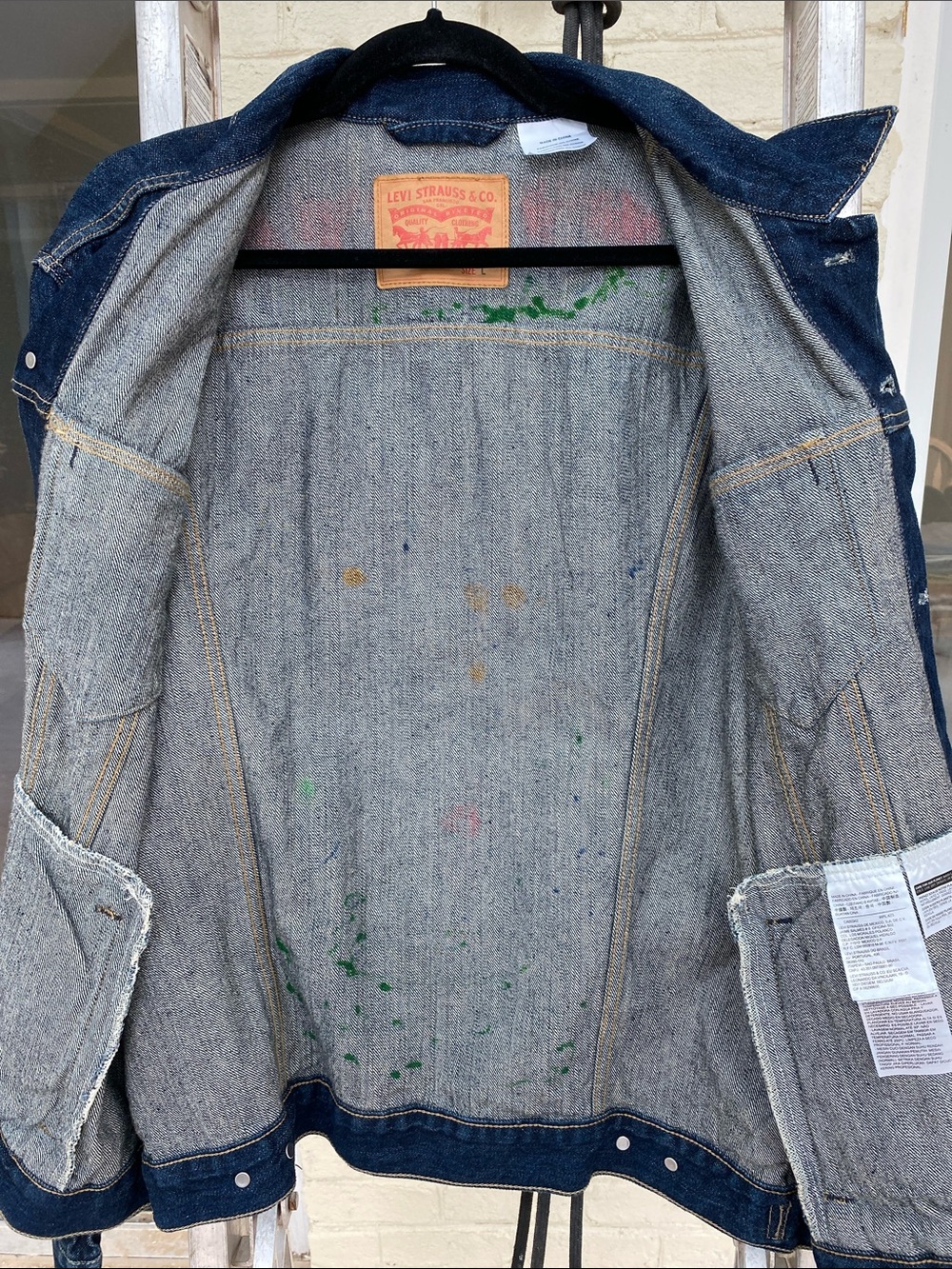 Customized LEVI’S Jean Jacket L - Picture 6 of 10